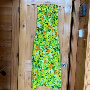 Vintage 60’s- 70’s era polyester vibrant color maxi